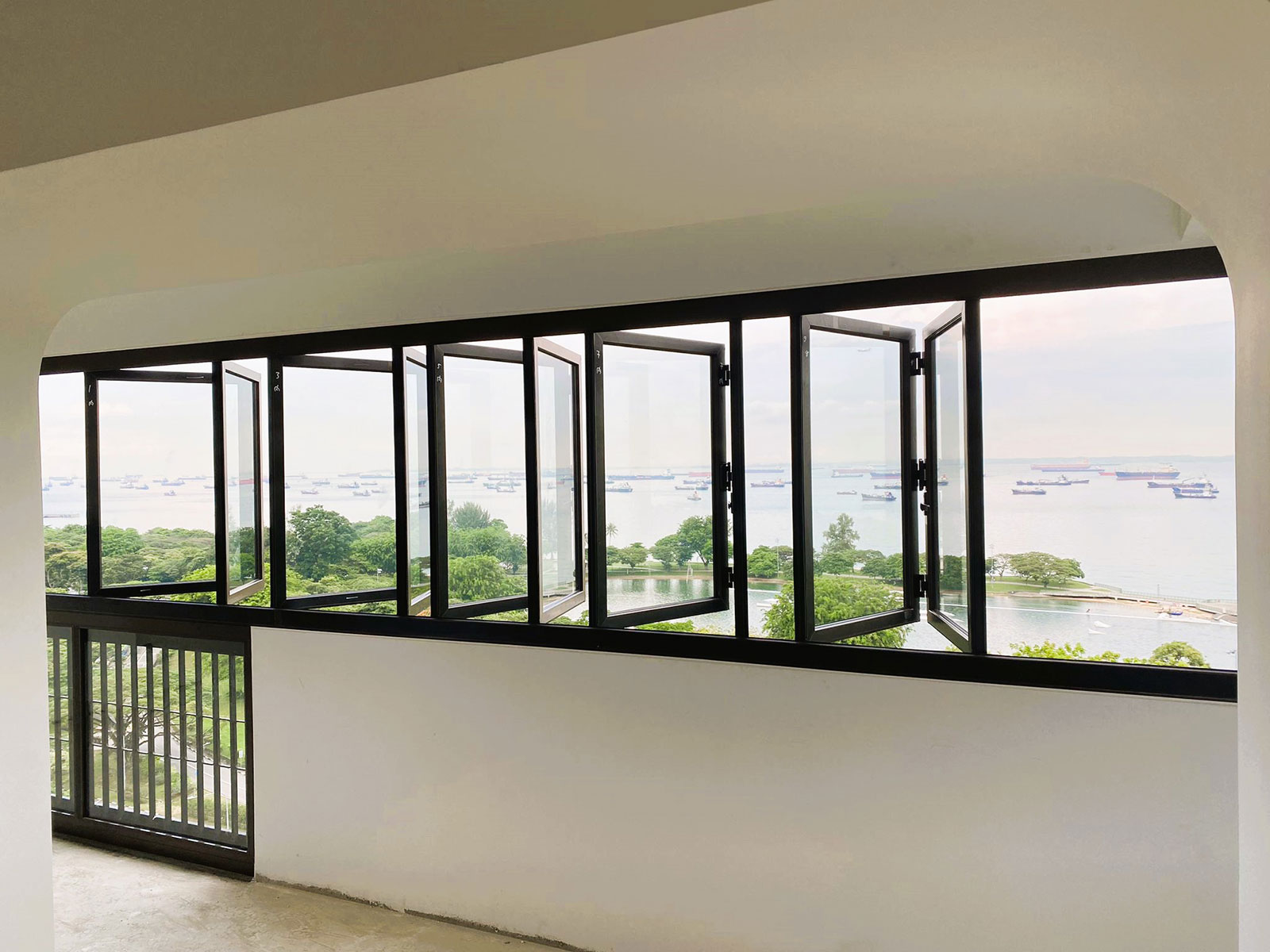 Completed project featuring bi-fold windows